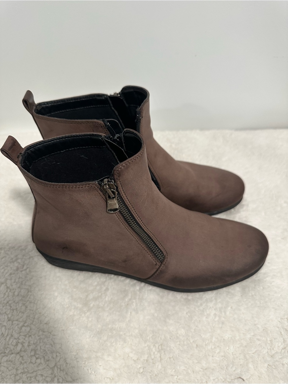 Women's Side-Zip Taupe Ankle Booties